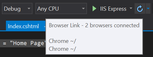 Browser Link icon in Visual Studio