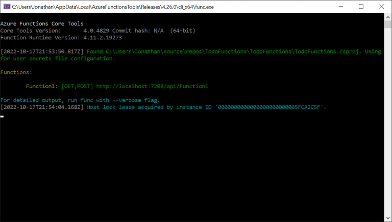 Creating your first C# Azure Function using Visual Studio - Jonathan ...