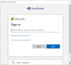 Visual Studio - Publish sign in