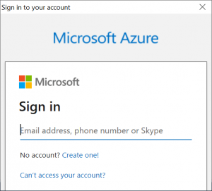 Azure Account Sign In