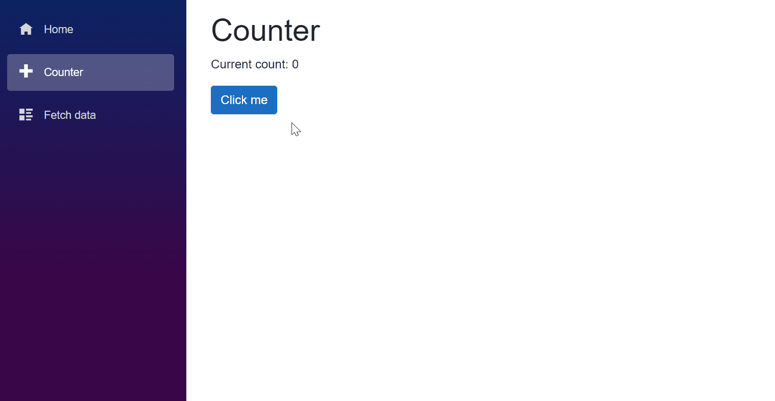 Blazor Counter component demo