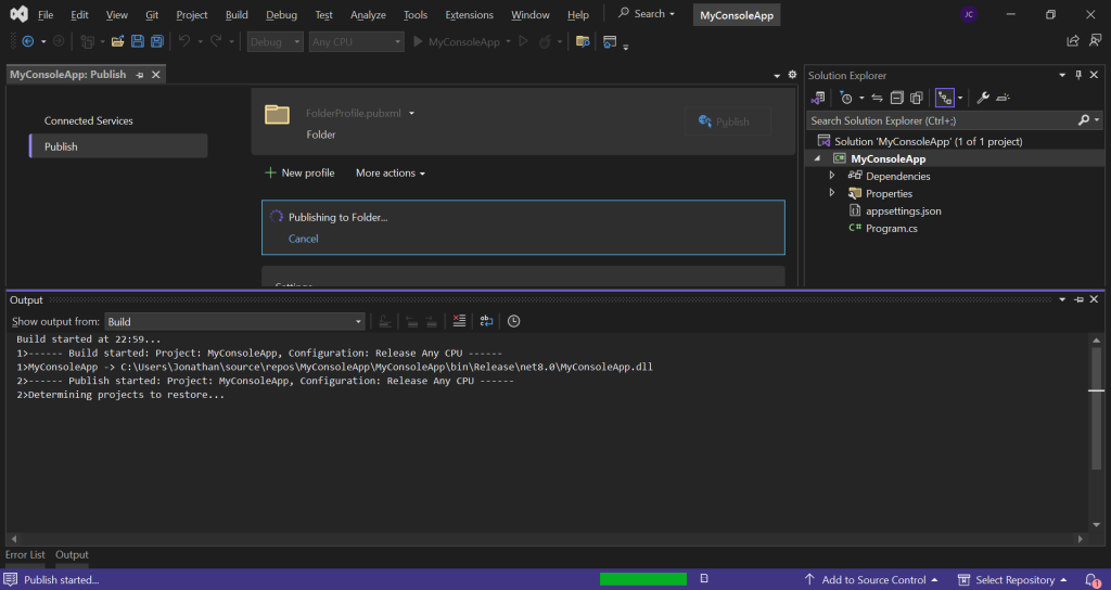 Visual Studio - Publishing