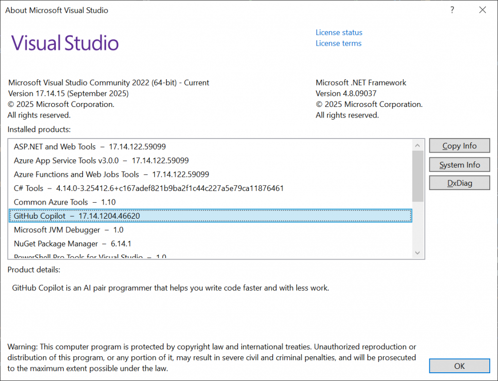 Visual Studio - About