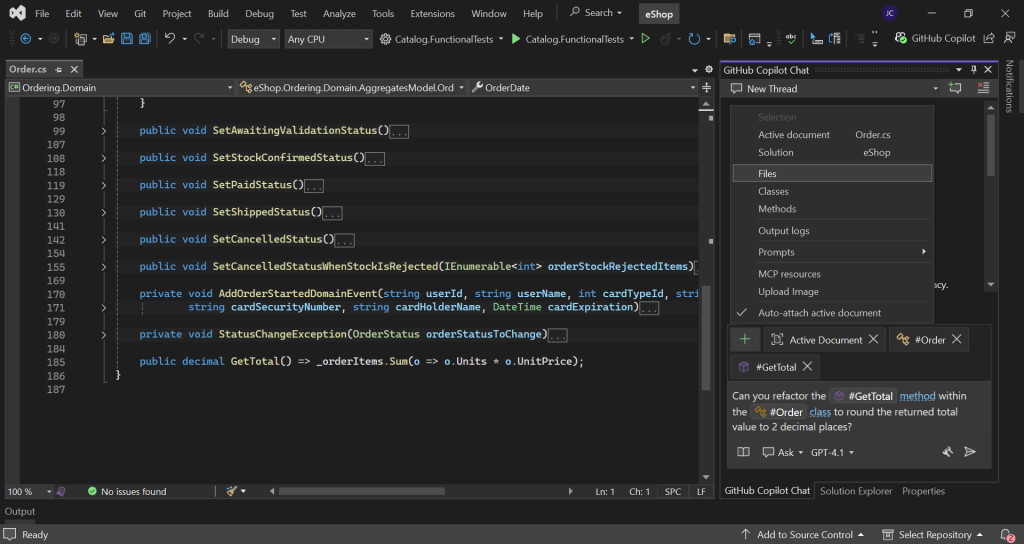 Visual Studio - GitHub Copilot Chat Variables
