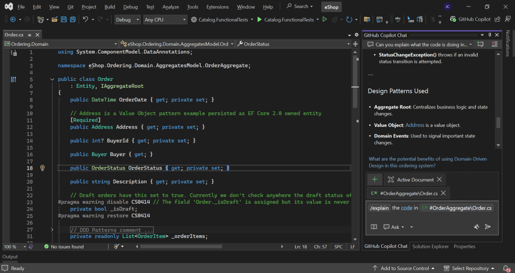 Visual Studio - GitHub Copilot Slash Commands