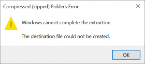 File Explorer - Zip extraction error